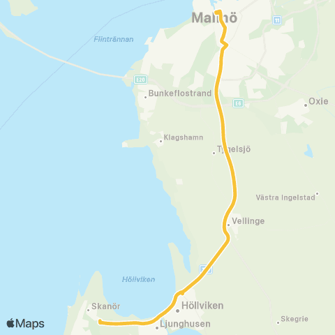 Skånetrafiken Malmö - Skanör map