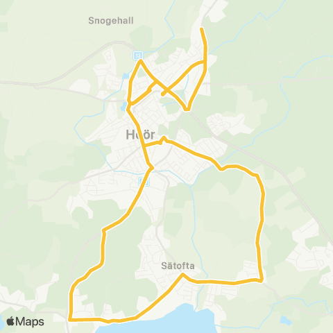 Skånetrafiken Höör - Orupssjukhuset - Sätofta - Jägersbo - Höör map