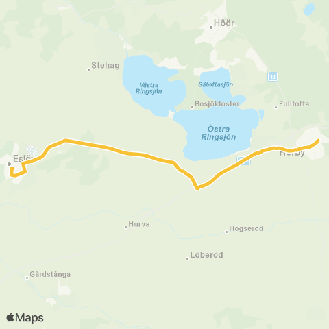 Skånetrafiken Hörby - Eslöv map