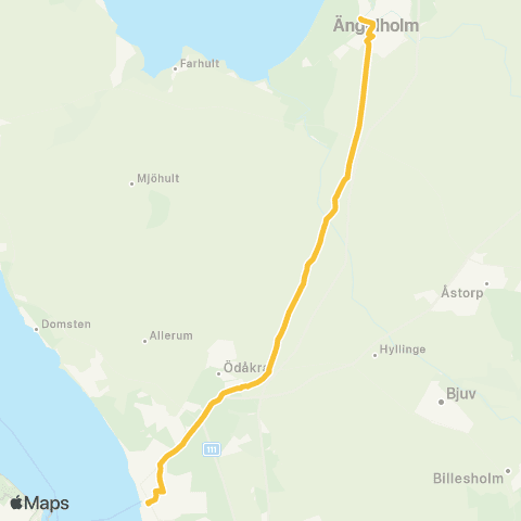 Skånetrafiken Ängelholm - Helsingborg map