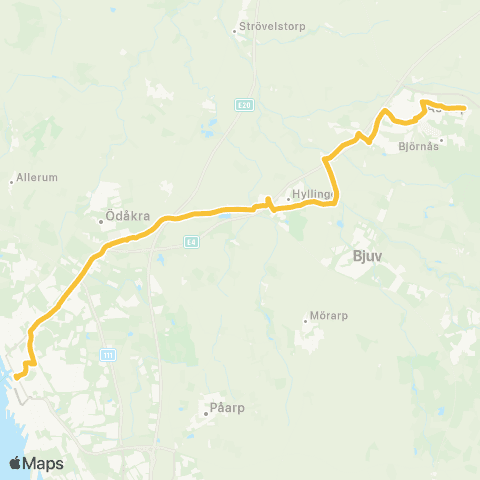 Skånetrafiken Helsingborg - Hyllinge - Åstorp map