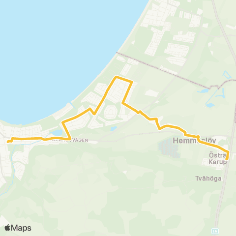 Skånetrafiken Båstad - Östra Karup map