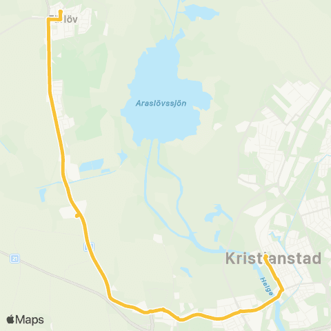 Skånetrafiken Kristianstad - Färlöv map