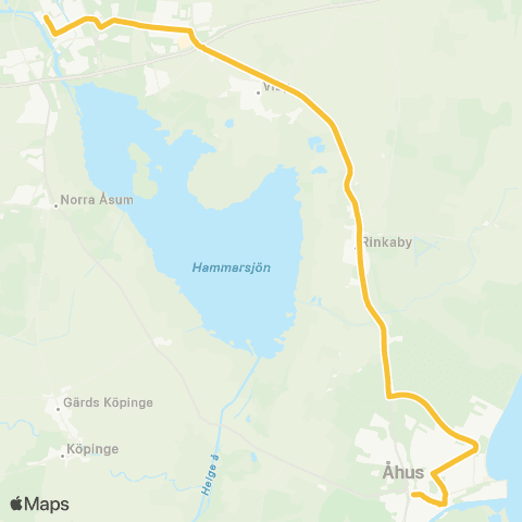 Skånetrafiken Kristianstad - Åhus map