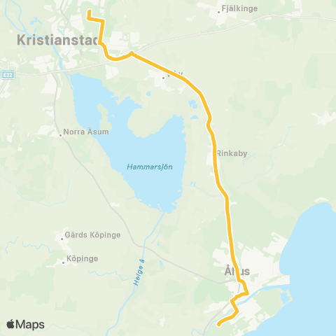 Skånetrafiken Skolbuss Kristianstad-Åhus map