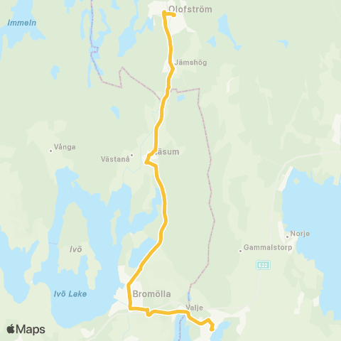 Skånetrafiken Sölvesborg - Bromölla - Olofström map