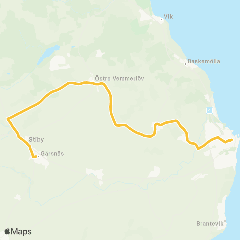 Skånetrafiken Gärsnäs - Ö Vemmerlöv - Simrishamn map