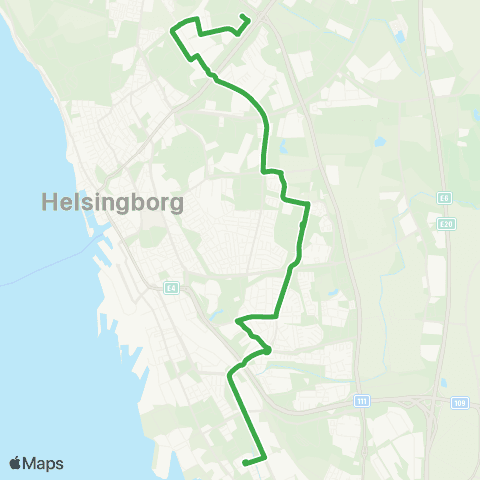 Skånetrafiken Berga Industriområde - Adolfsberg - Högasten map