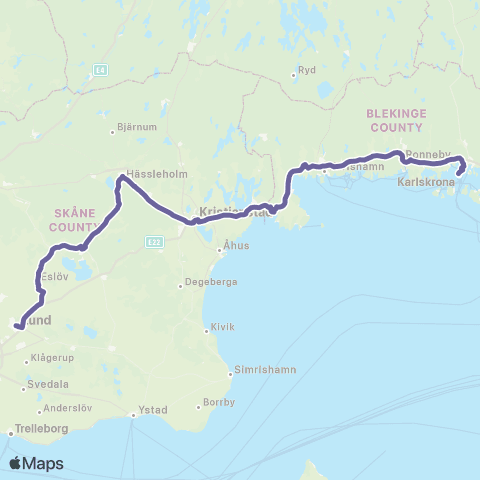 Skånetrafiken Ers.buss Helsingborg-Lomma-Malmöringen map