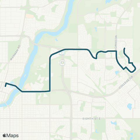 Saskatoon Transit Willowgrove / City Centre map