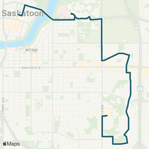 Saskatoon Transit Eastview / City Centre map