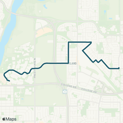 Saskatoon Transit Forest Grove / University map