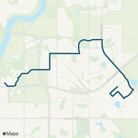 Saskatoon Transit Brighton / University map