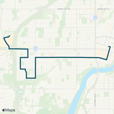 Saskatoon Transit Meadowgreen / City Centre map