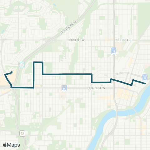 Saskatoon Transit City Centre / Confederation map