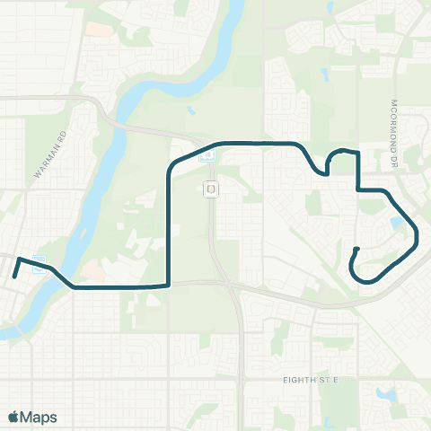 Saskatoon Transit Arbor Creek / City Centre map