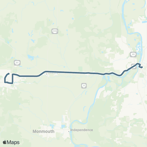 Cherriots Dallas / Salem Express map