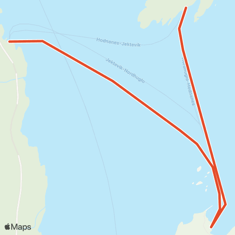 Skyss Jektavik - Nordhuglo - Hodnanes map