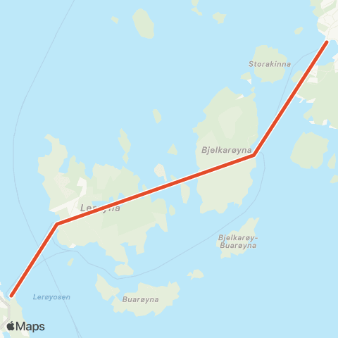 Skyss Klokkarvik - Lerøy - Bjelkarøy - Hjellestad map