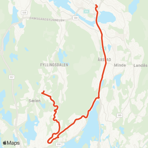 Skyss Bergen busstasjon - Fyllingsdalen terminal map