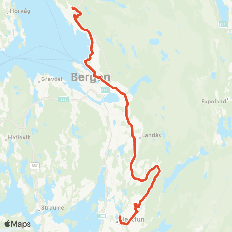 Skyss Nesttun - Helldalsåsen - Øyjorden map
