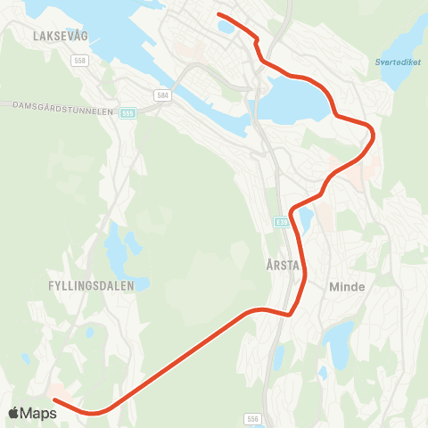 Skyss Bybane Fyllingsdalen map