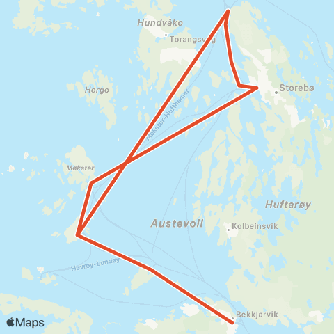 Skyss Båtruter Austevoll map