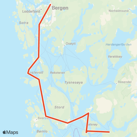 Skyss Sunnhordland - Austevoll - Bergen map