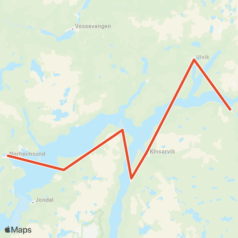 Skyss Turistrute indre Hardanger map