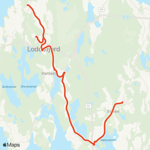 Skyss Olsvikskjenet - Loddefjord terminal - Fyllingsdale map
