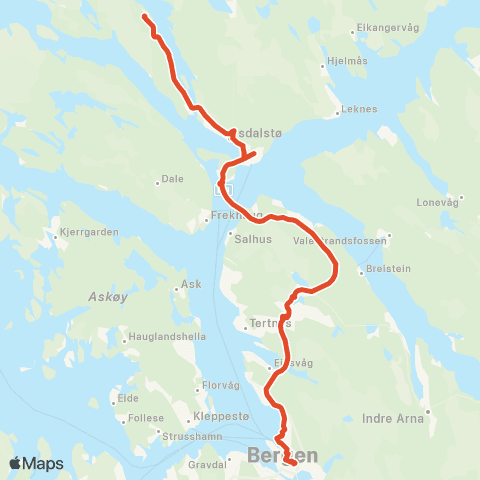 Skyss Knarvik-Åsane-Bergen map