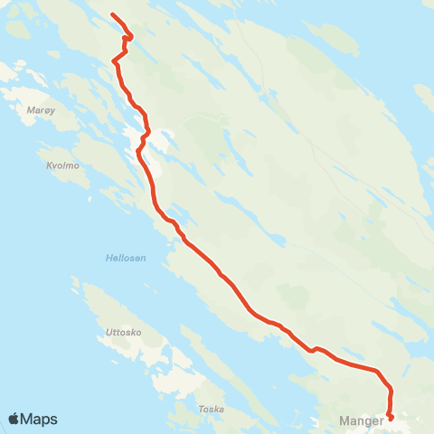 Skyss Manger - Sætre - Villanger - Rossnes map
