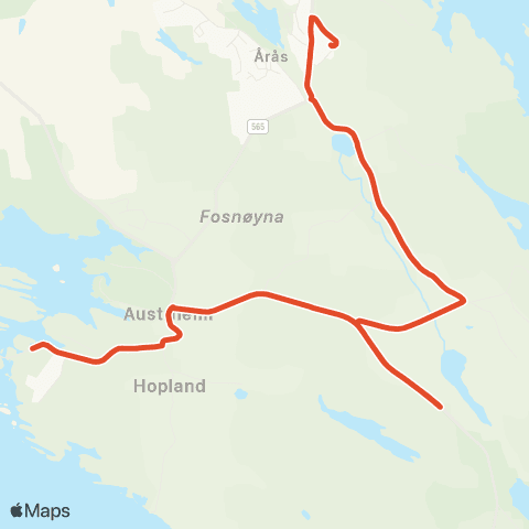 Skyss Hoplandsjøen - Lerøy - Mastrevik map