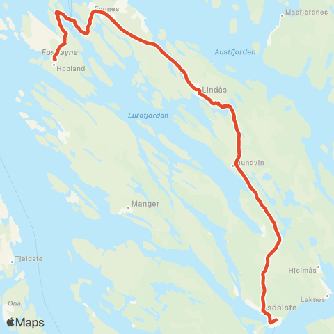 Skyss Mastrevik-Lindås-Knarvik map