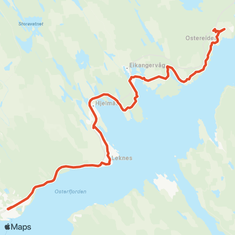Skyss Ostereidet - Eidsnes - Leknes - Knarvik map