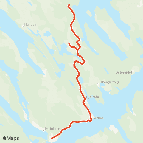 Skyss Tveitegrend - Vaet - Fammestad - Hillesvåg map