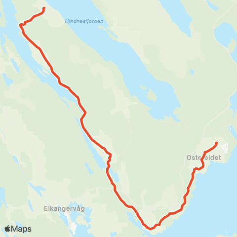 Skyss Hindenes - Eikanger - Knarvik map
