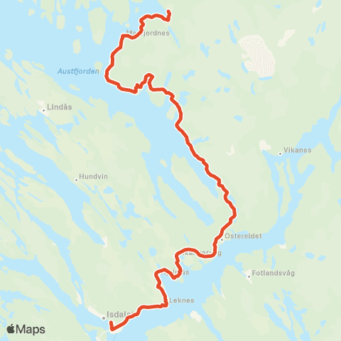 Skyss Ådnekvam - Andvik - Masfjordnes - Andås map