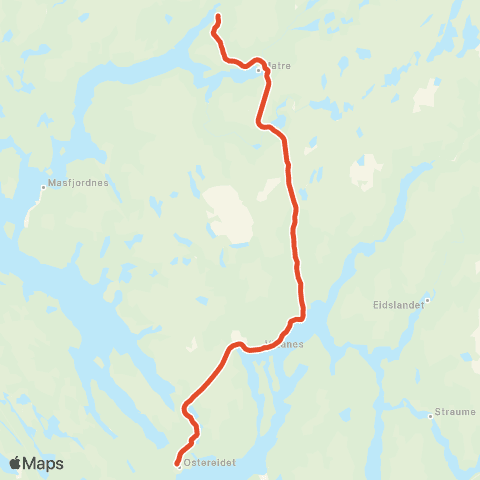 Skyss Førde - Oppedal - Knarvik - Bergen map