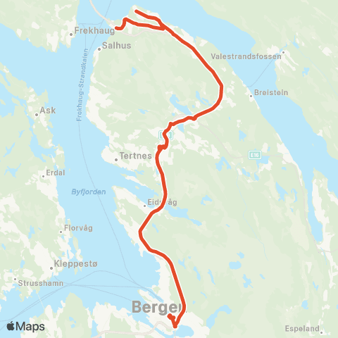 Skyss Hordvikneset - Åsane terminal - sentrum map