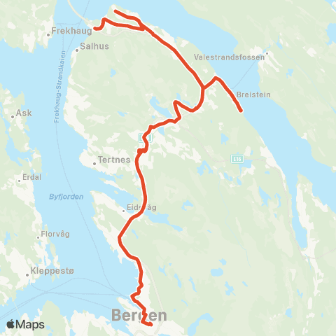 Skyss Breistein - Åsane terminal map