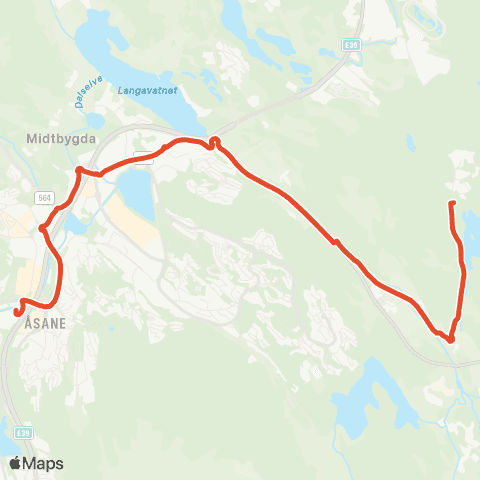 Skyss Hetlebakk - Åsane terminal map