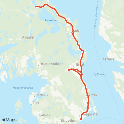 Skyss Hanevik - Ask - Kleppestø terminal map