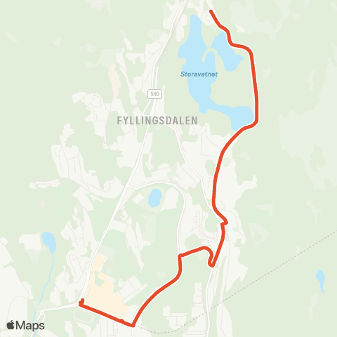 Skyss Løvstakkskiftet - Fyllingsdalen Terminal map