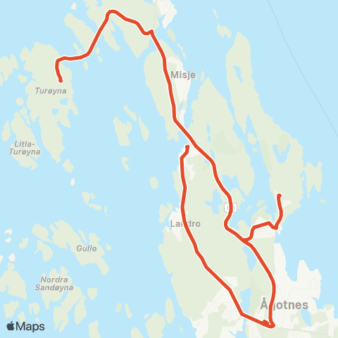Skyss Turøy - Vindenes - Ågotnes map