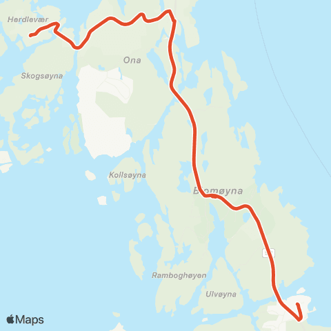 Skyss Herdlevær - Blomvåg - Ågotnes map