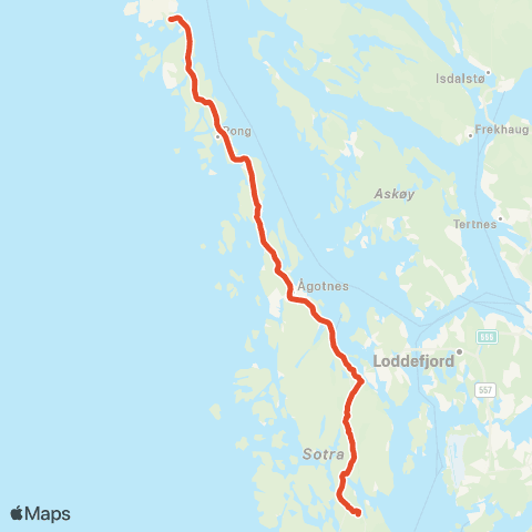 Skyss Blomvåg - Straume - Sund map