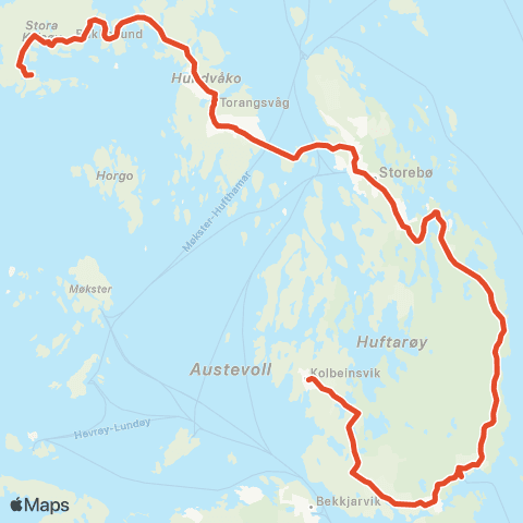 Skyss Kalve - Storebø - Eidsbøen map