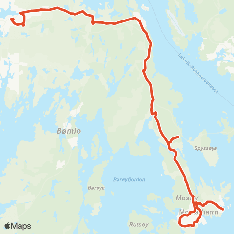 Skyss Mosterhavn-Totland-Gassasundet map
