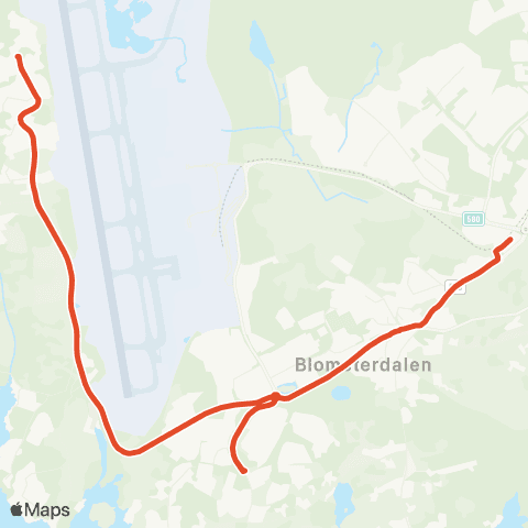 Skyss Flesland - Birkelandsskiftet map